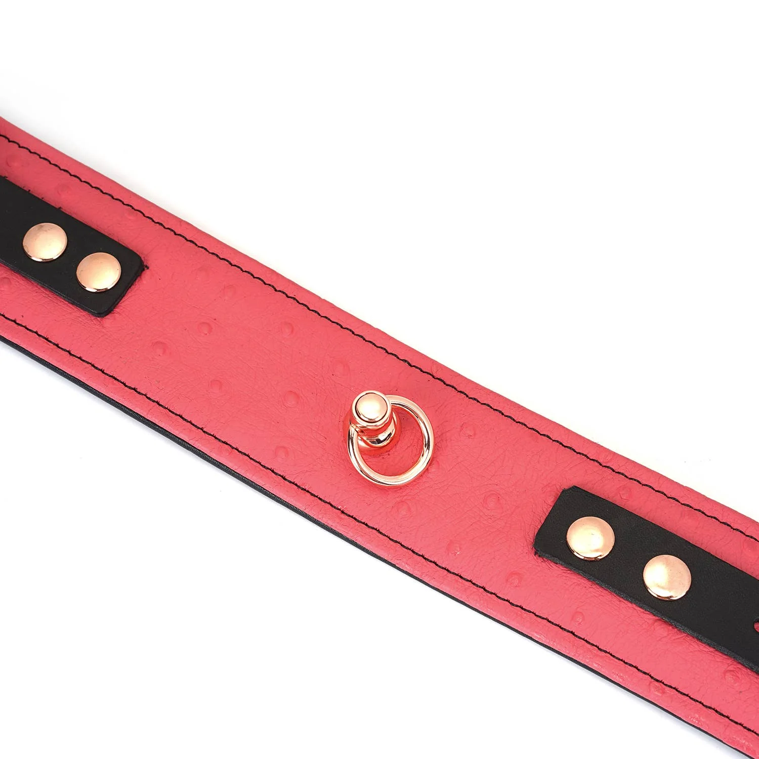 Angel's Kiss Pink Leather Ankle Cuffs with Locking Buckle - Image 4