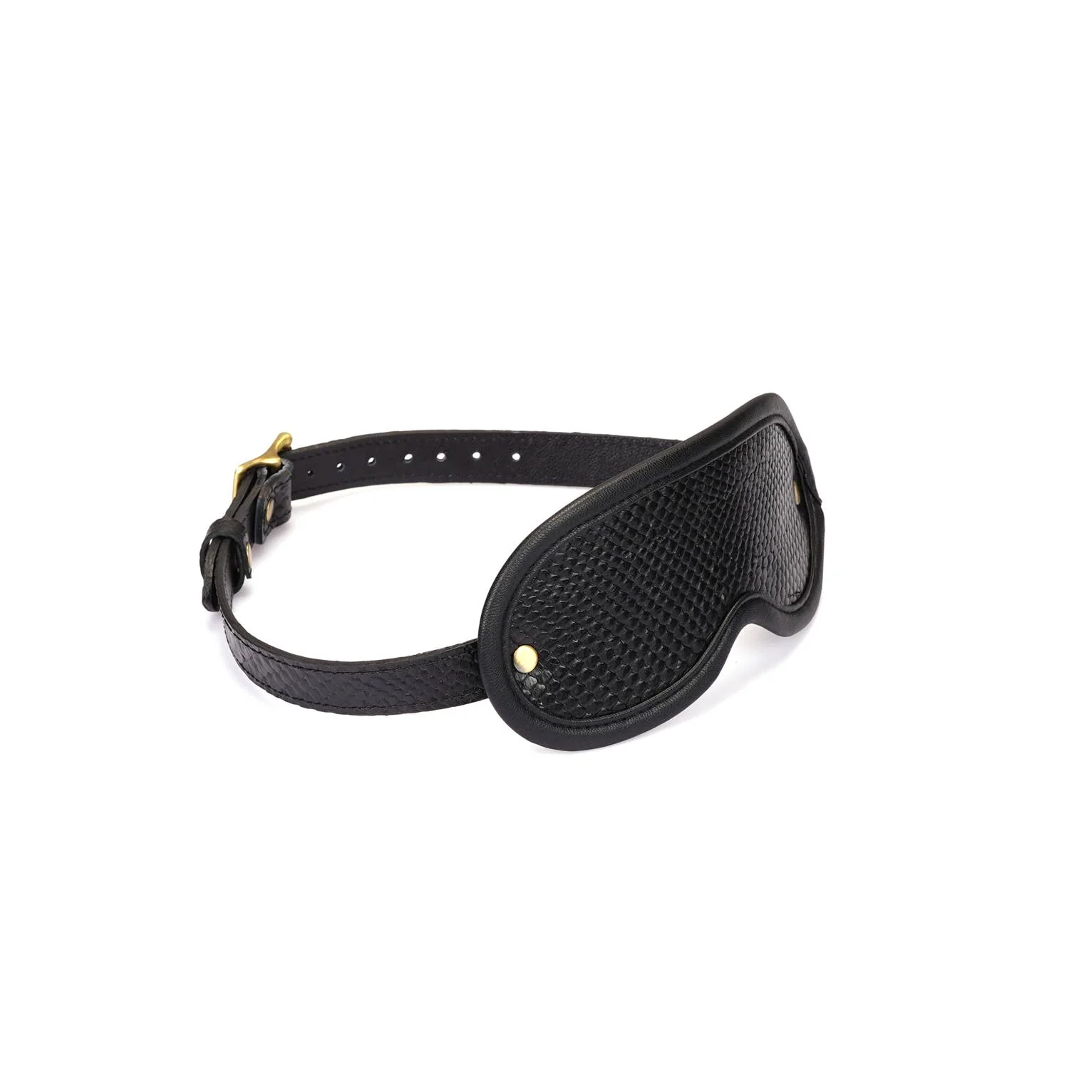Crocodile Noir Black Leather Blindfold - Image 2