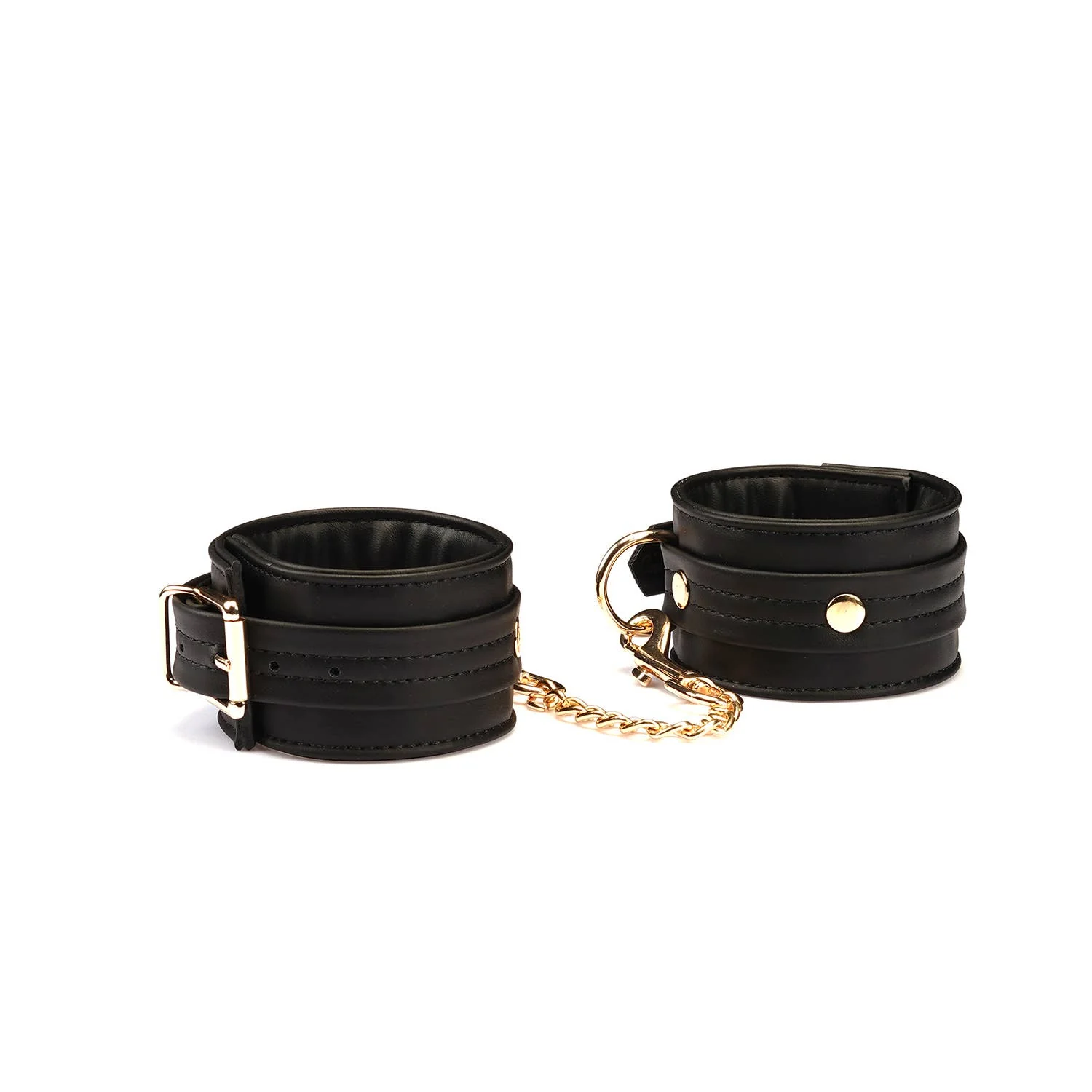 Dark Candy Black Vegan Leather Ankle Cuffs