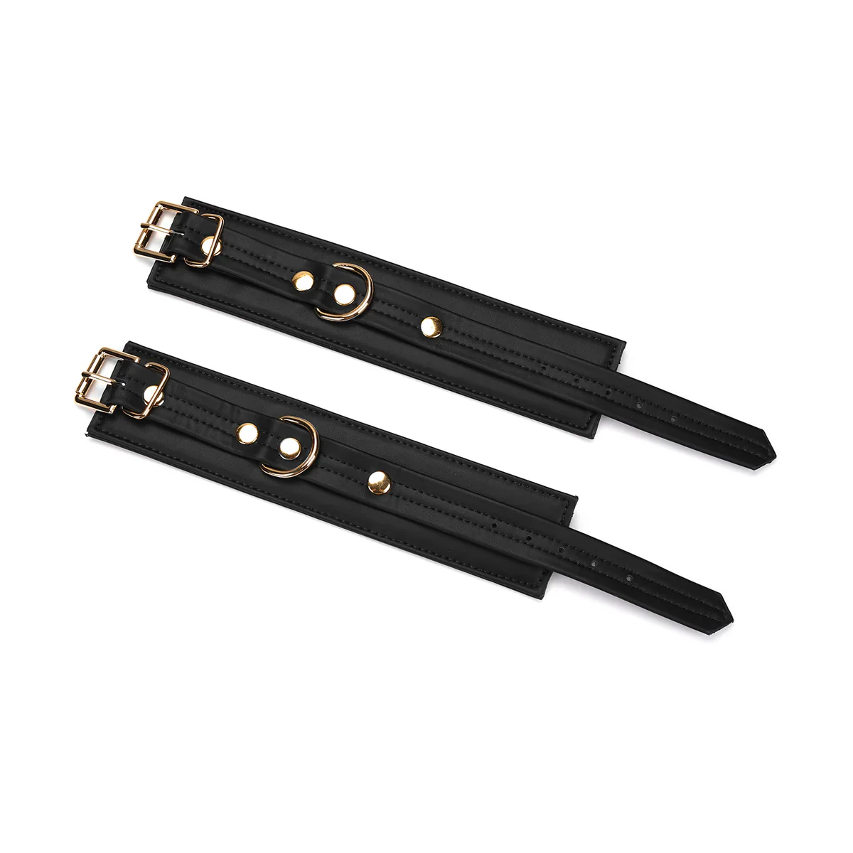 Dark Candy Black Vegan Leather Handcuffs - Image 2