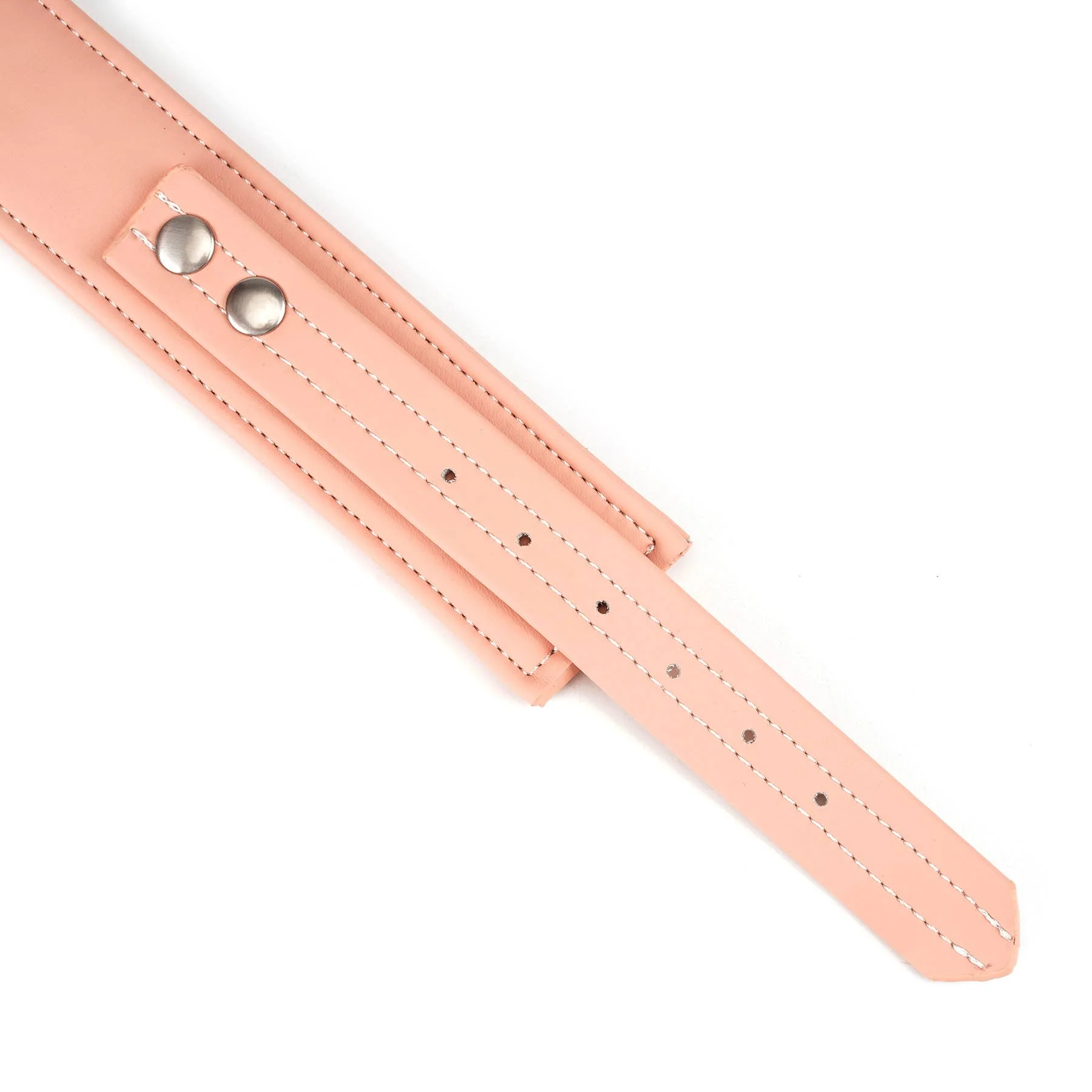 Dark Candy Pink Vegan Leather Collar with Leash - Image 4