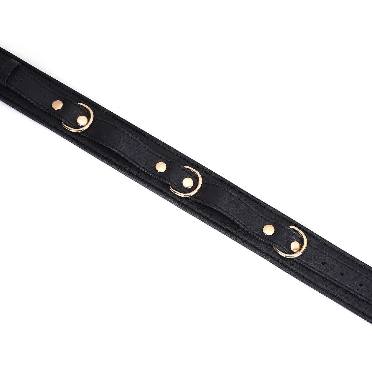 Dark Secret Leather Thighcuffs with Gold Hardware - Image 3
