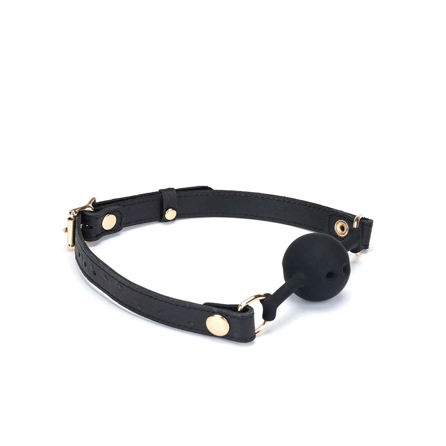 Demon's Kiss Black Leather Ball Gag