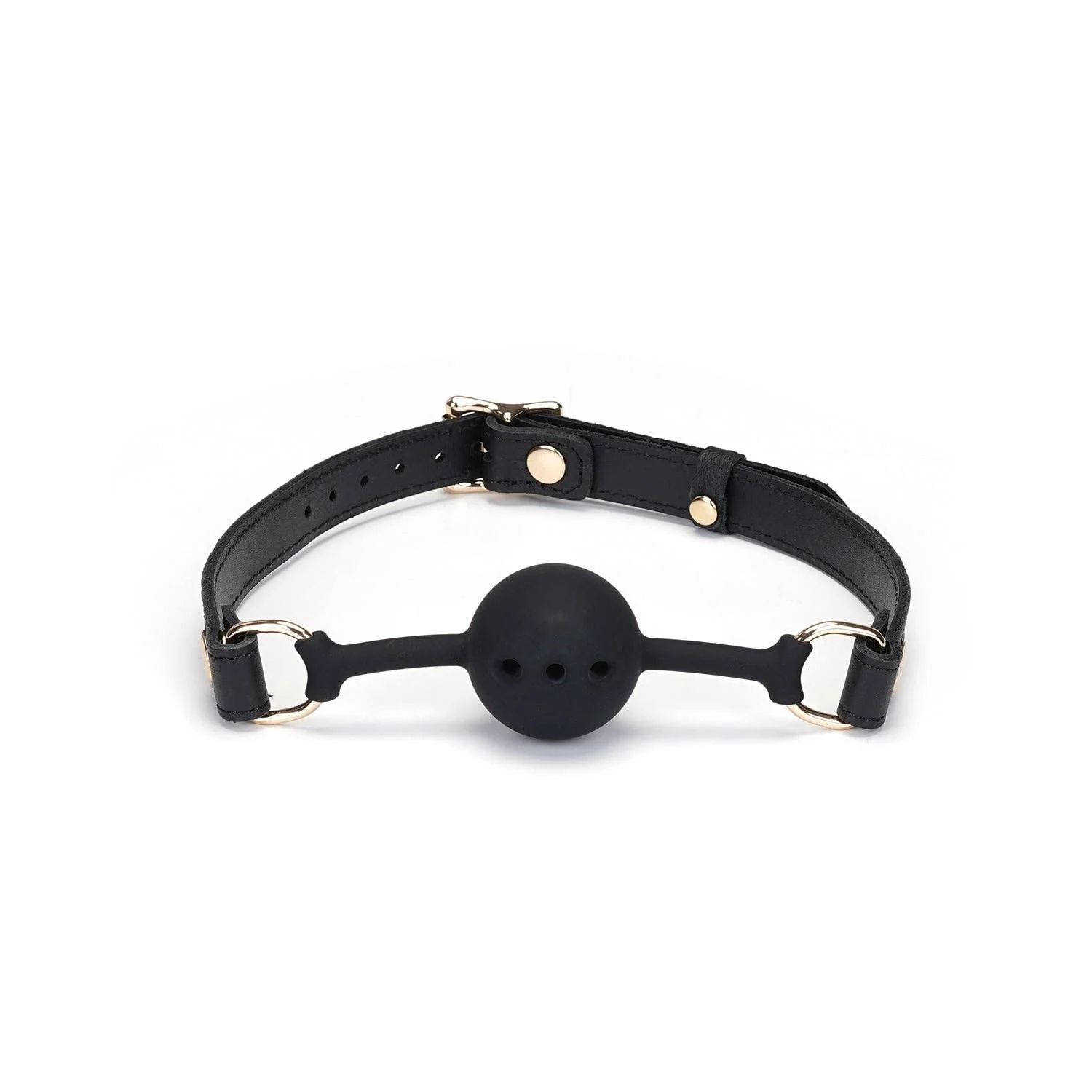Demon's Kiss Black Leather Ball Gag - Image 2
