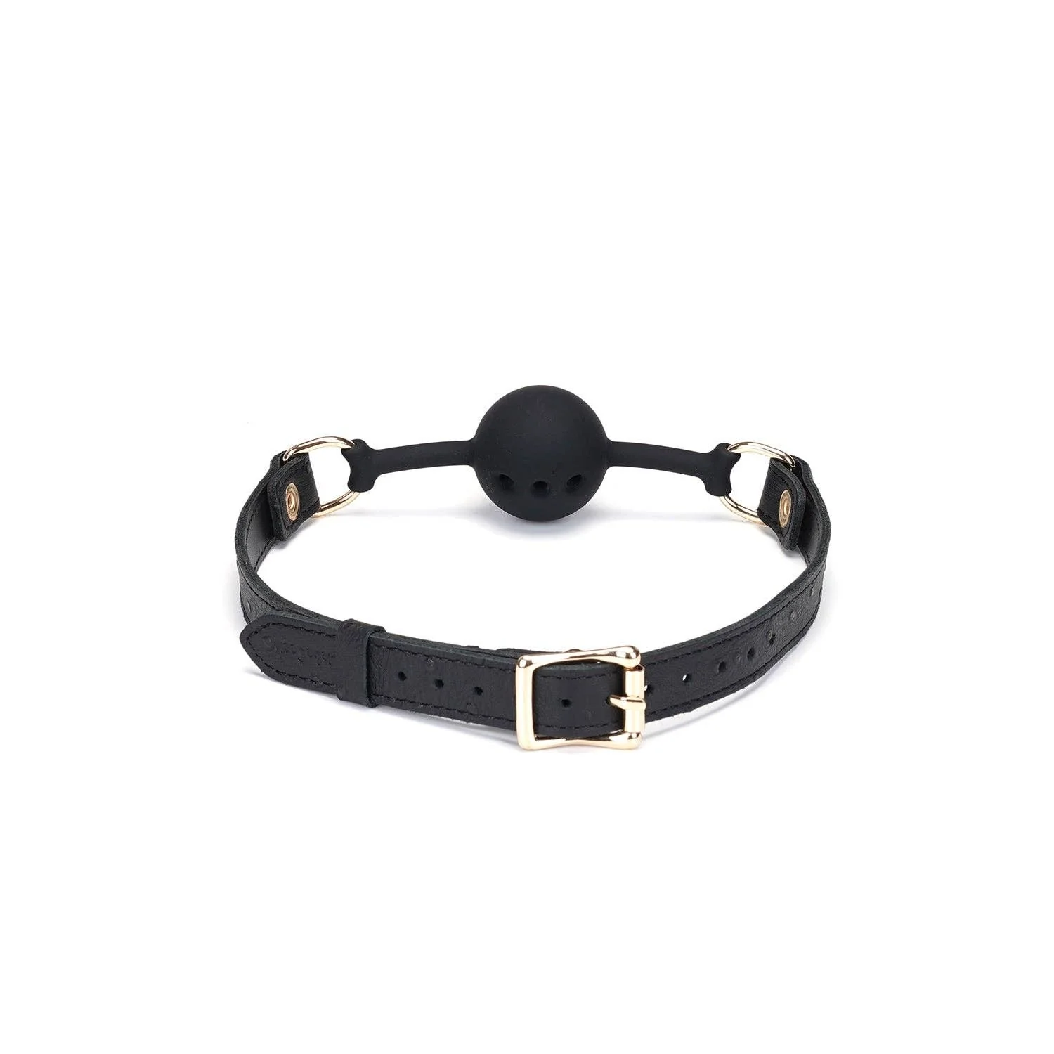 Demon's Kiss Black Leather Ball Gag - Image 3