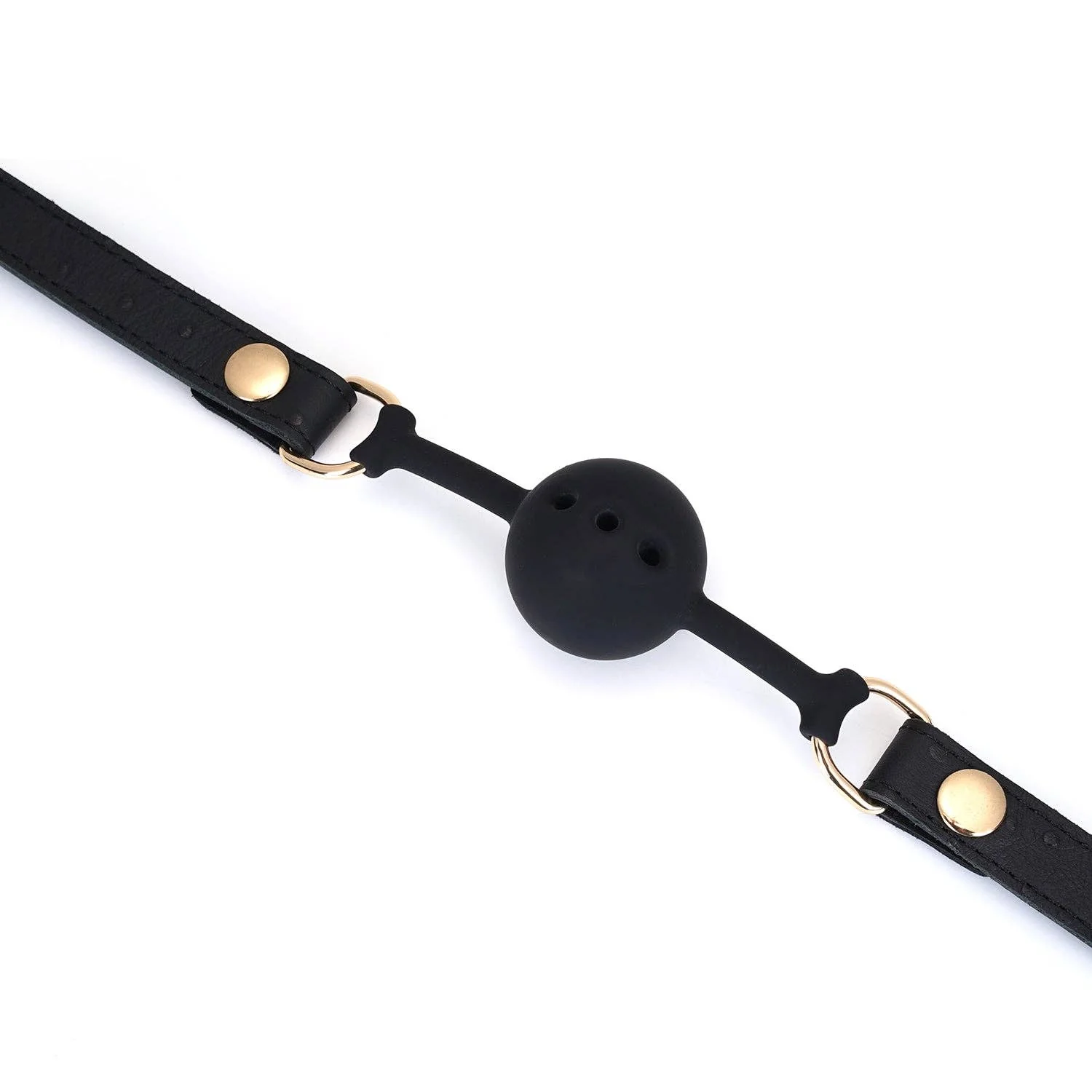 Demon's Kiss Black Leather Ball Gag - Image 4