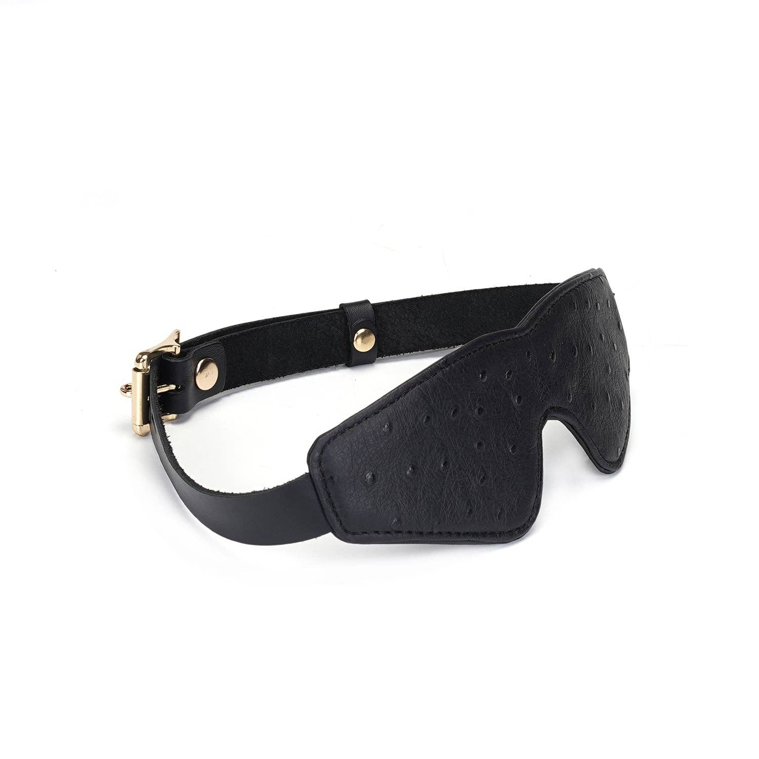 Demon's Kiss Black Leather Blindfold - Image 2