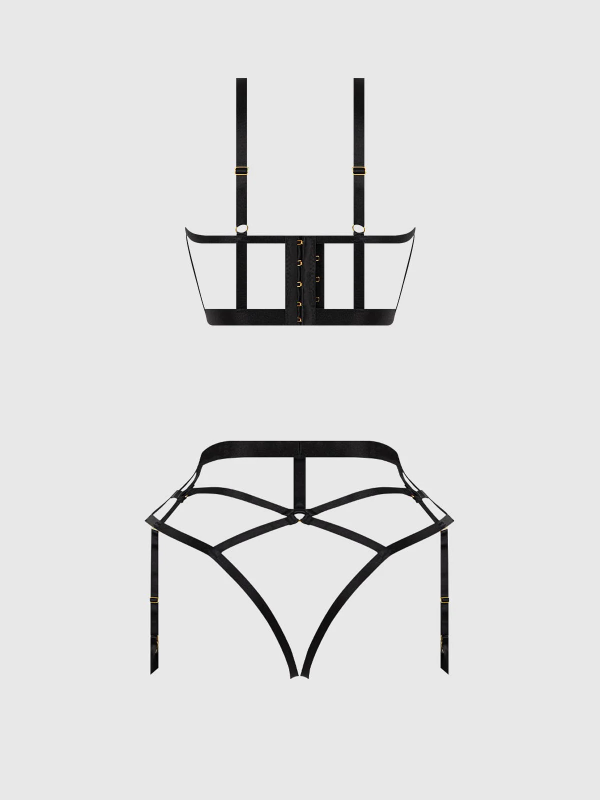 Devon Open Cup Bra & Crotchless Hipster Set - Image 9