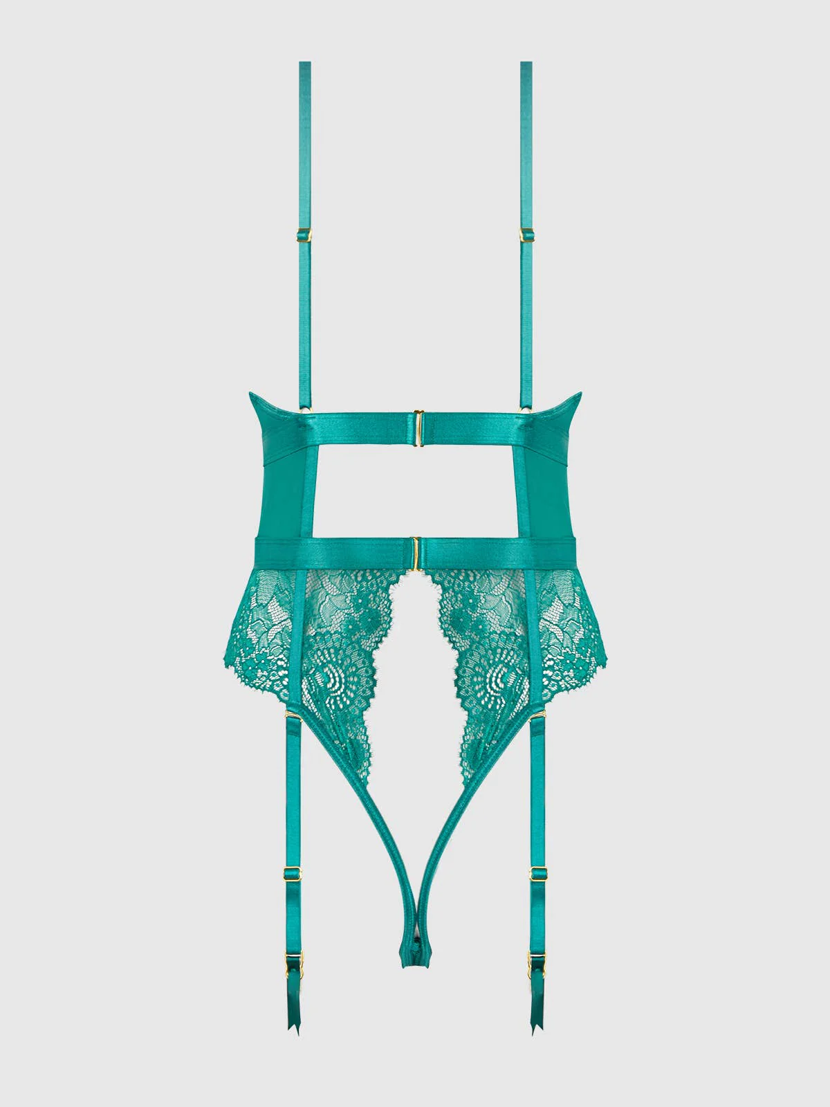 Helena Lace & Satin Wireless Open Back Teddy - Image 3
