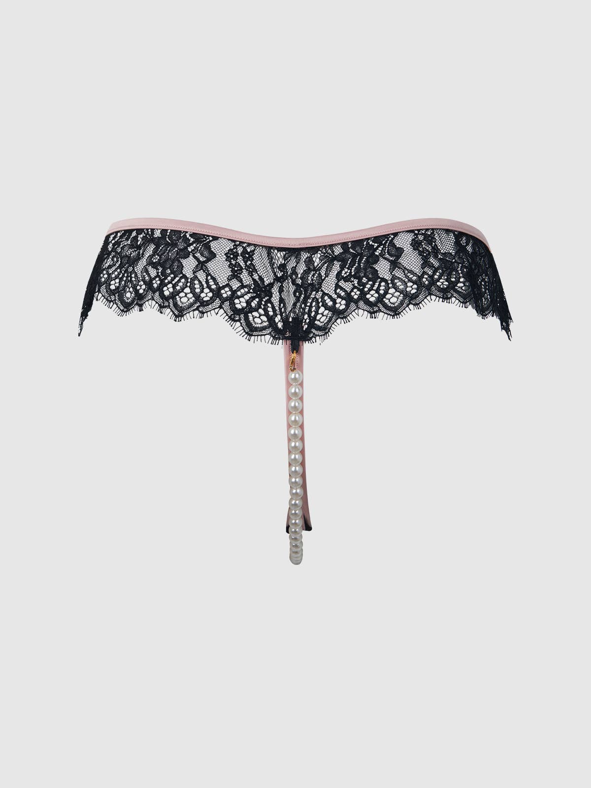 Jocelyn Lace & Pearl Crotchless Thong - Image 13