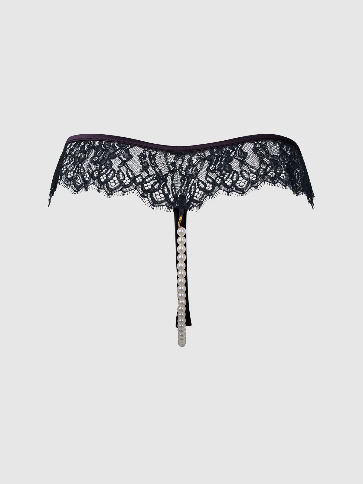 Jocelyn Lace & Pearl Crotchless Thong - Image 20