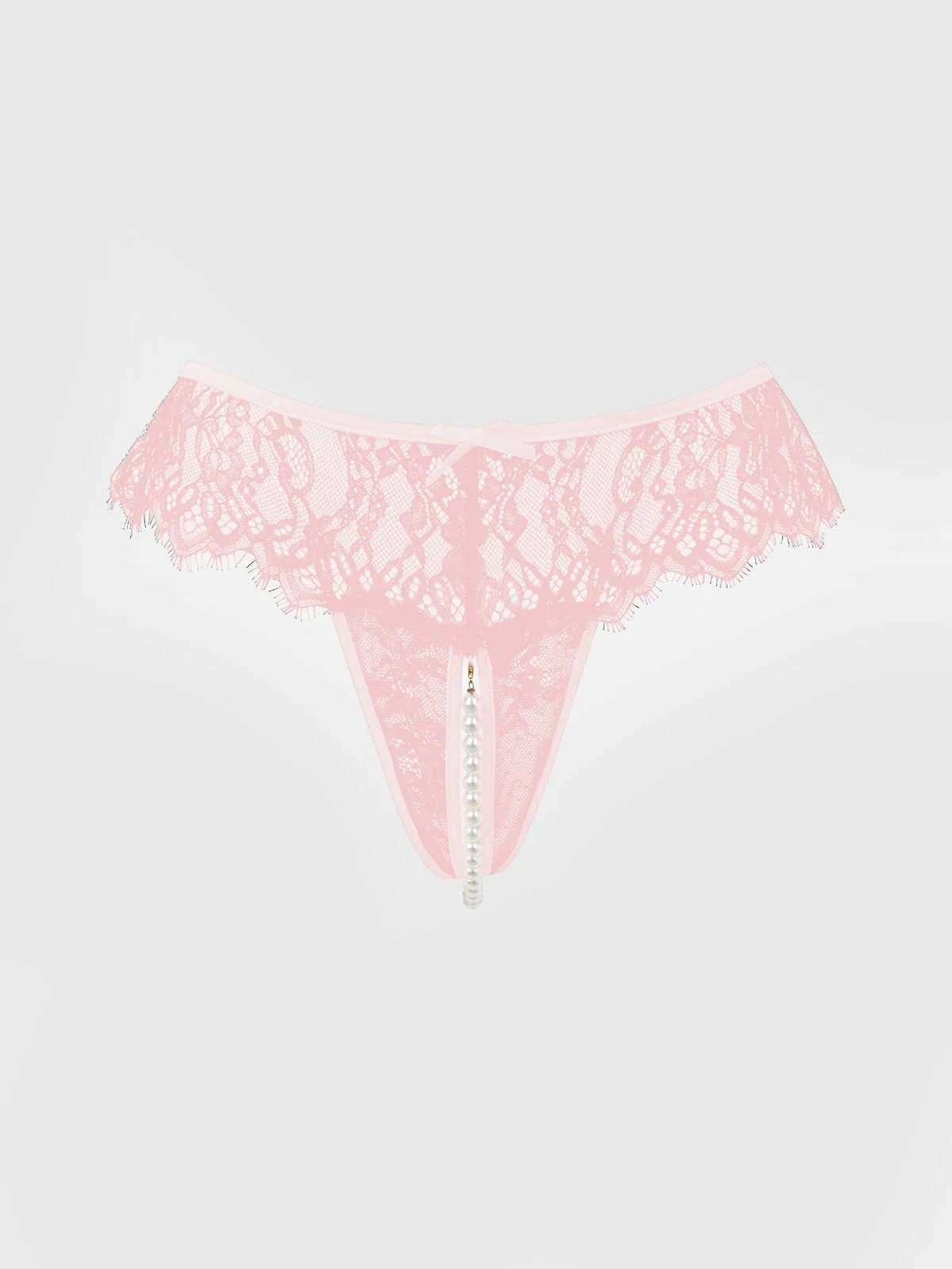 Jocelyn Lace & Pearl Crotchless Thong - Image 7