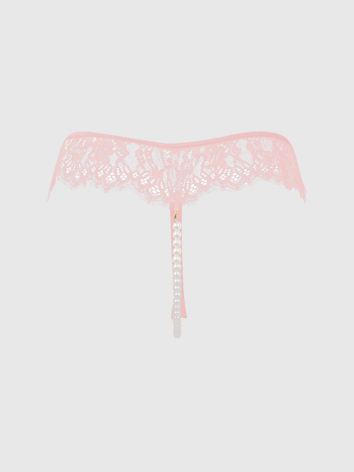 Jocelyn Lace & Pearl Crotchless Thong - Image 8