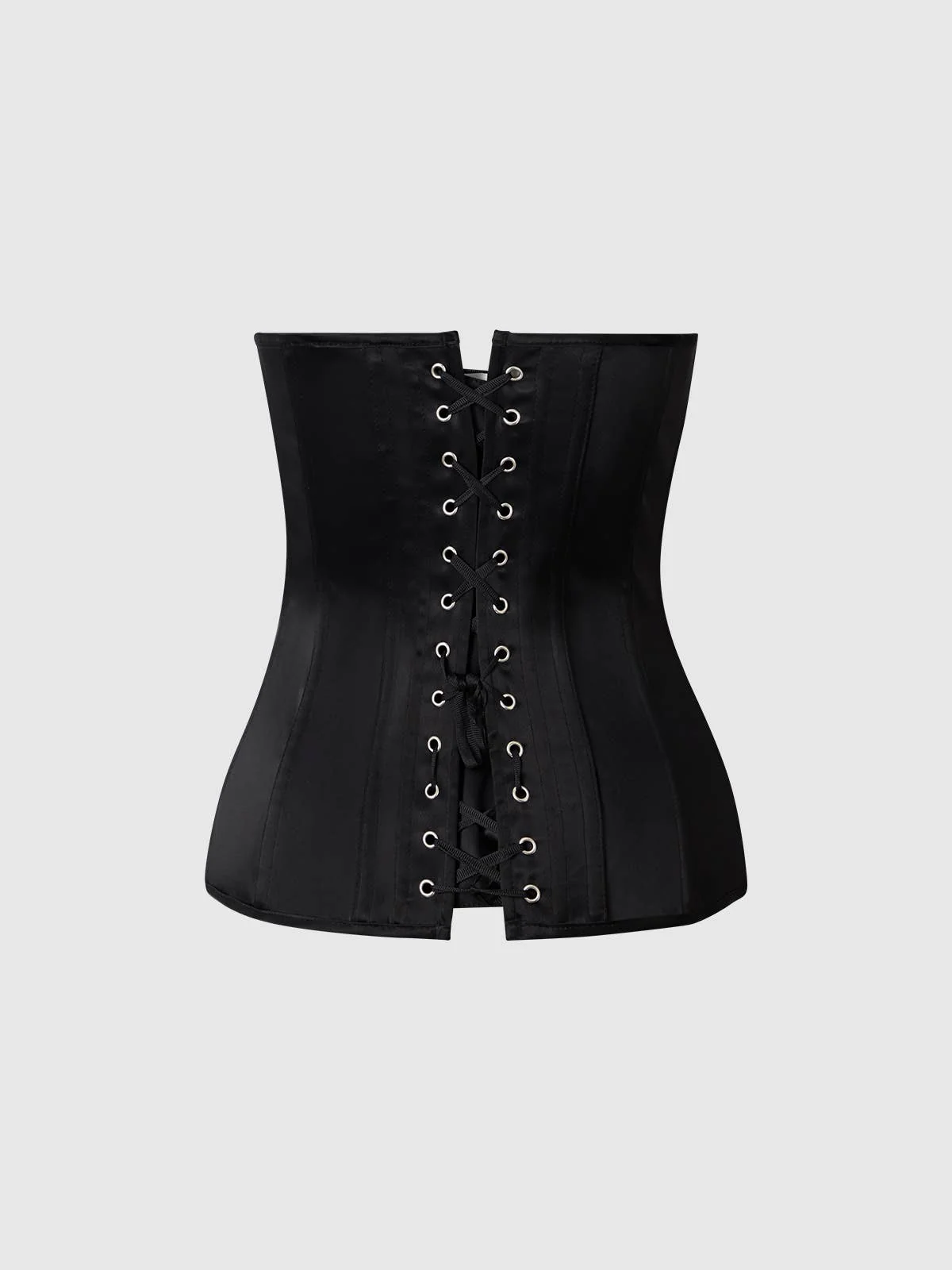 Juliet Satin Full Boning Scoop Neck Corset - Image 10