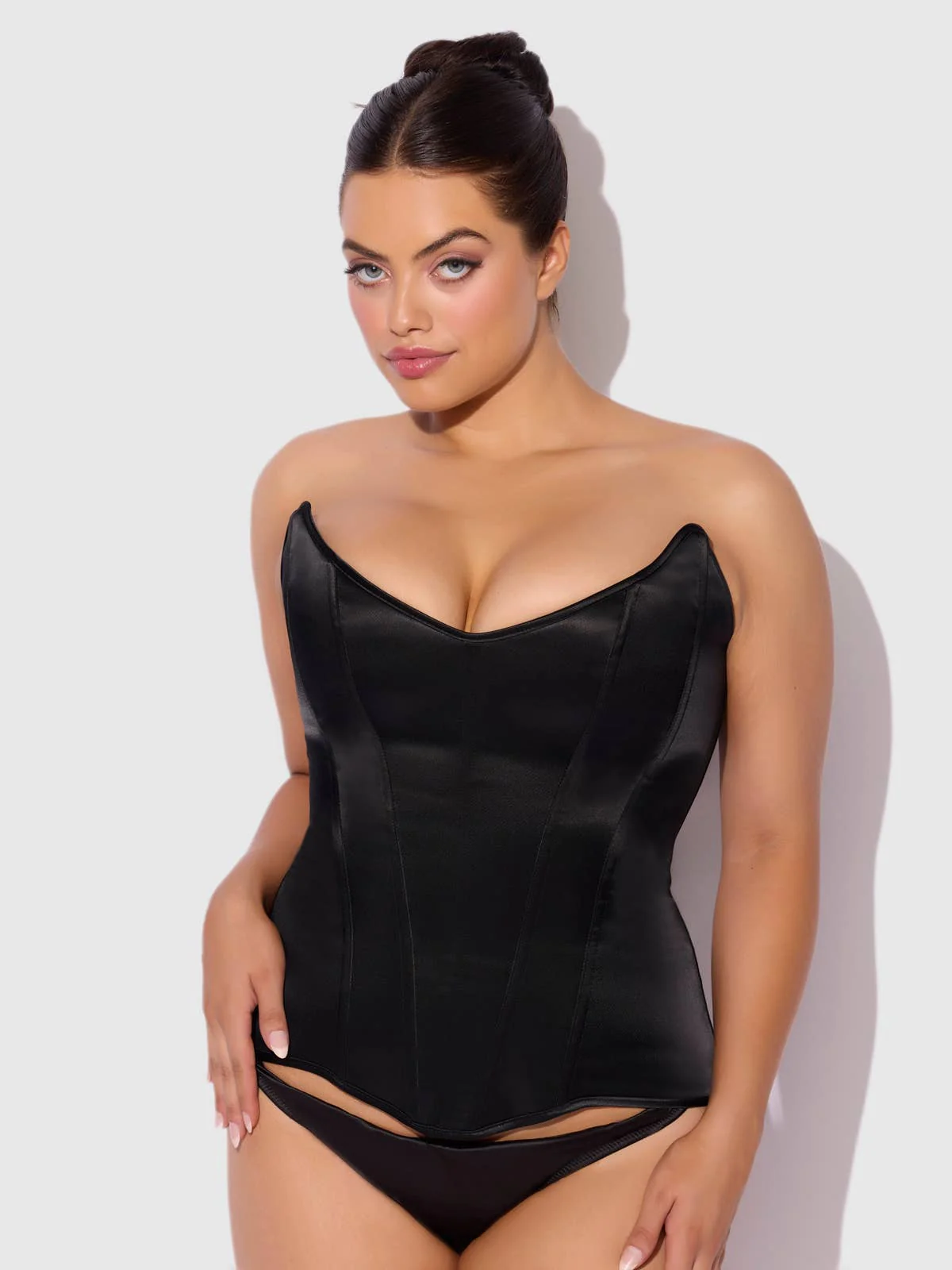 Juliet Satin Full Boning Scoop Neck Corset - Image 5