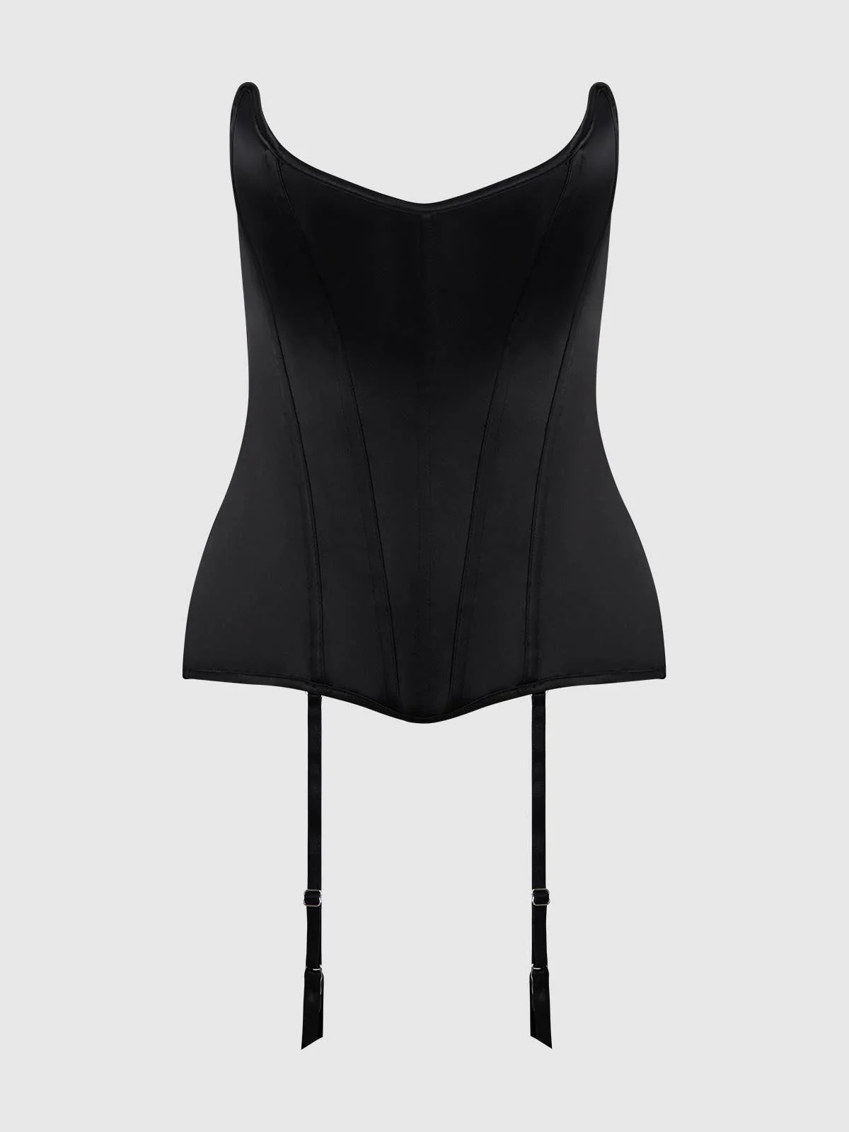 Juliet Satin Full Boning Scoop Neck Corset - Image 9