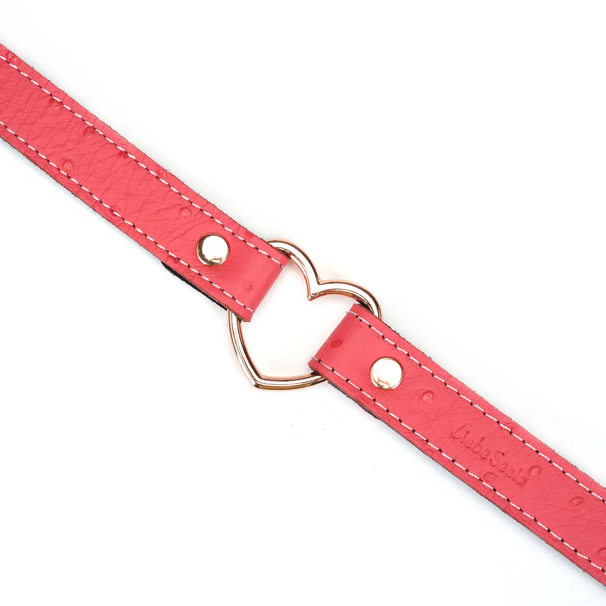 Angel's Kiss:  Cherry Blossom Pink Leather Choker - Image 3