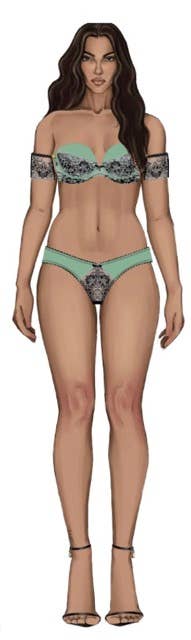 Lara Lace & Liquid Satin Pearl Crotchless Hipster - Image 4