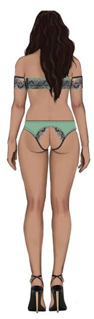 Lara Lace & Liquid Satin Pearl Crotchless Hipster - Image 5