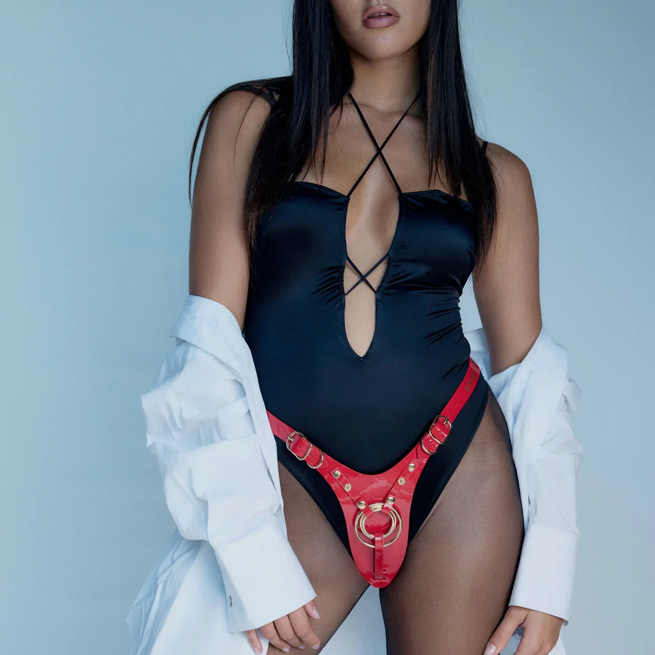 Leatherette Harness Fabulous in Red - Image 3
