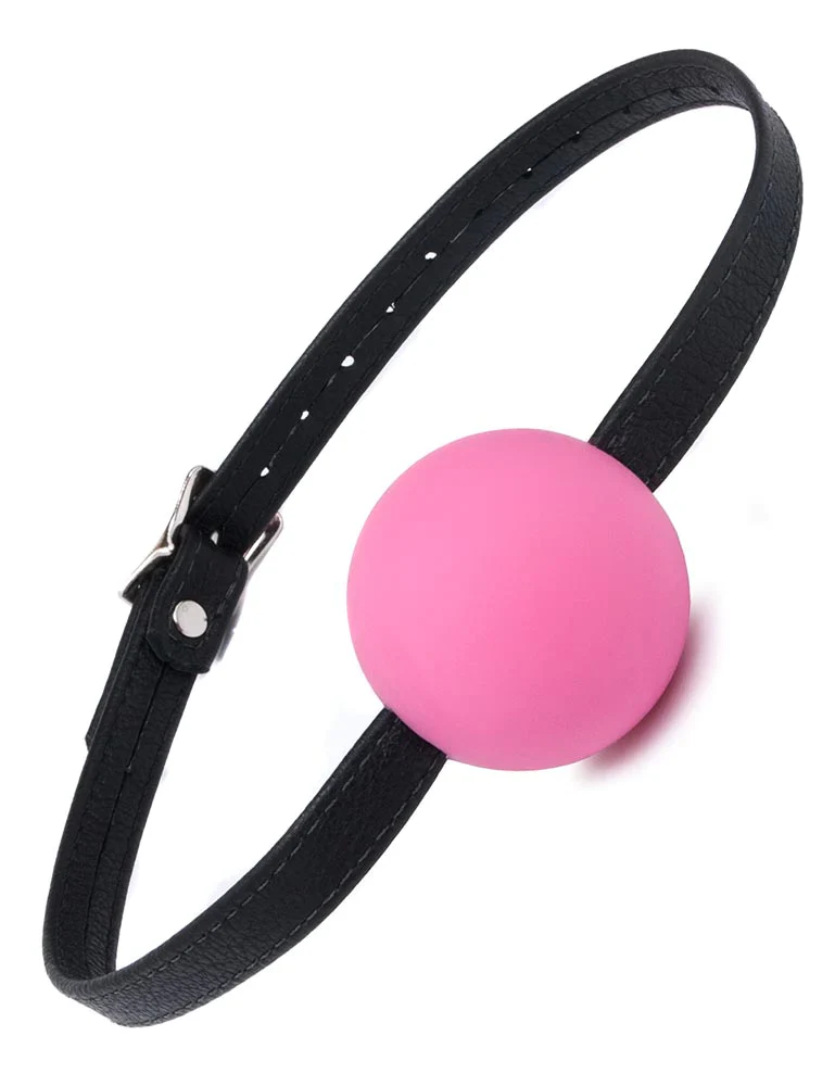 Silicone Ball Gag with Leather Strap - Image 3