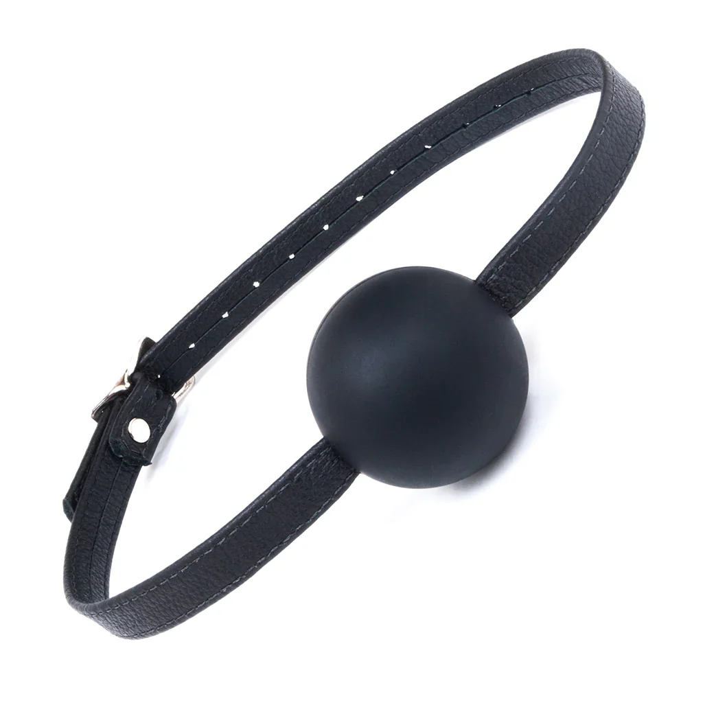 Silicone Ball Gag with Leather Strap - Image 4