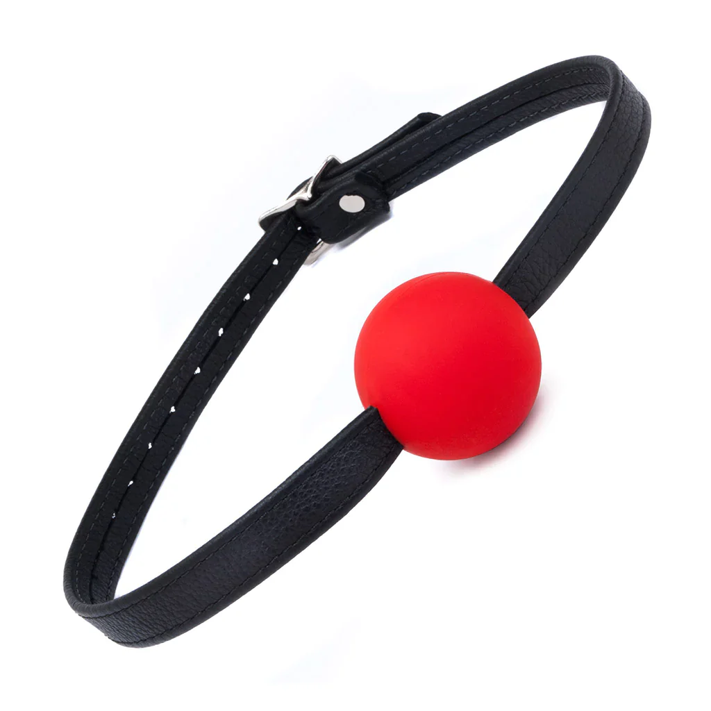 Silicone Ball Gag with Leather Strap - Image 6