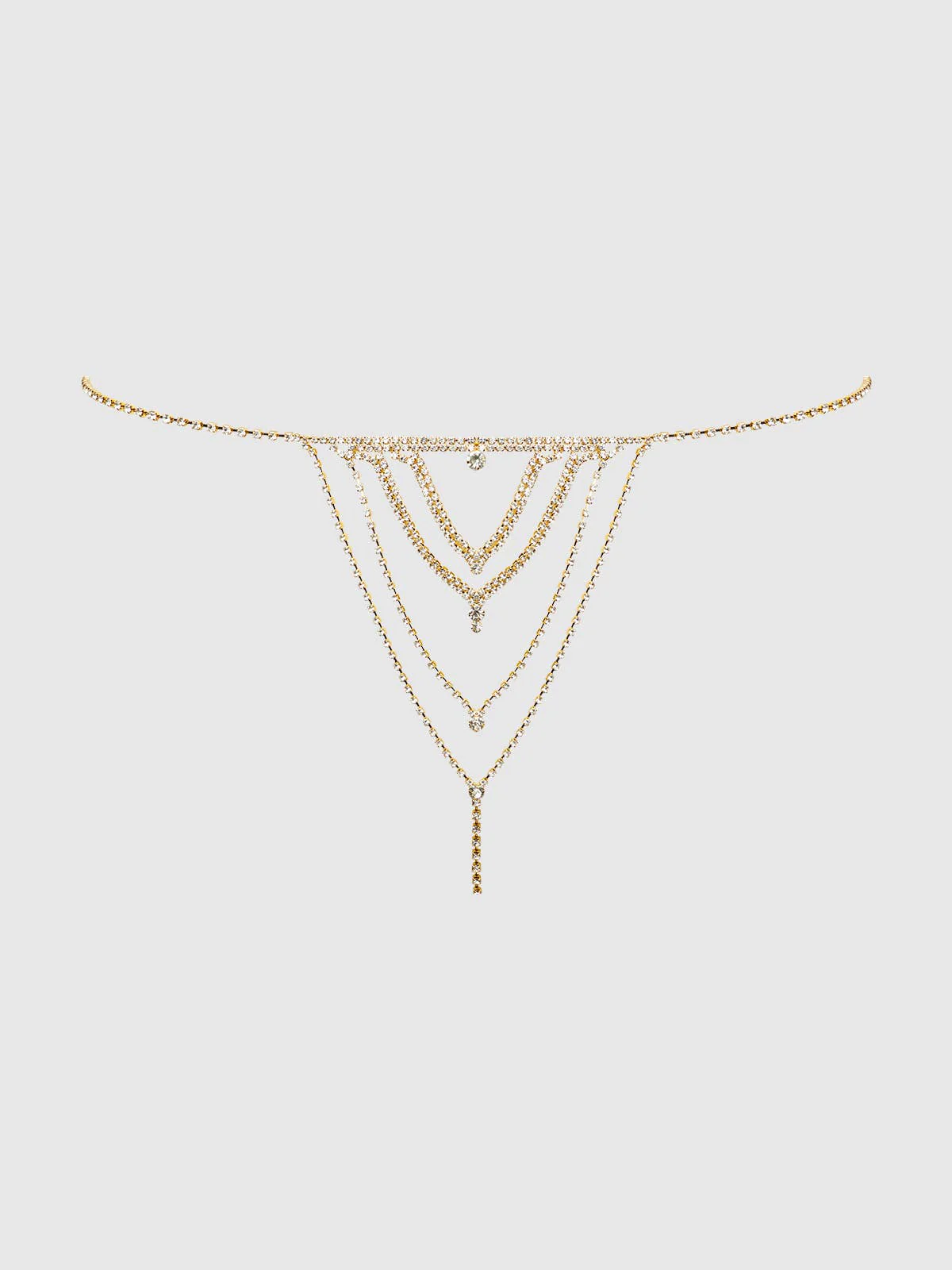 Rhinestone V-Front Panty in Gold - Image 5