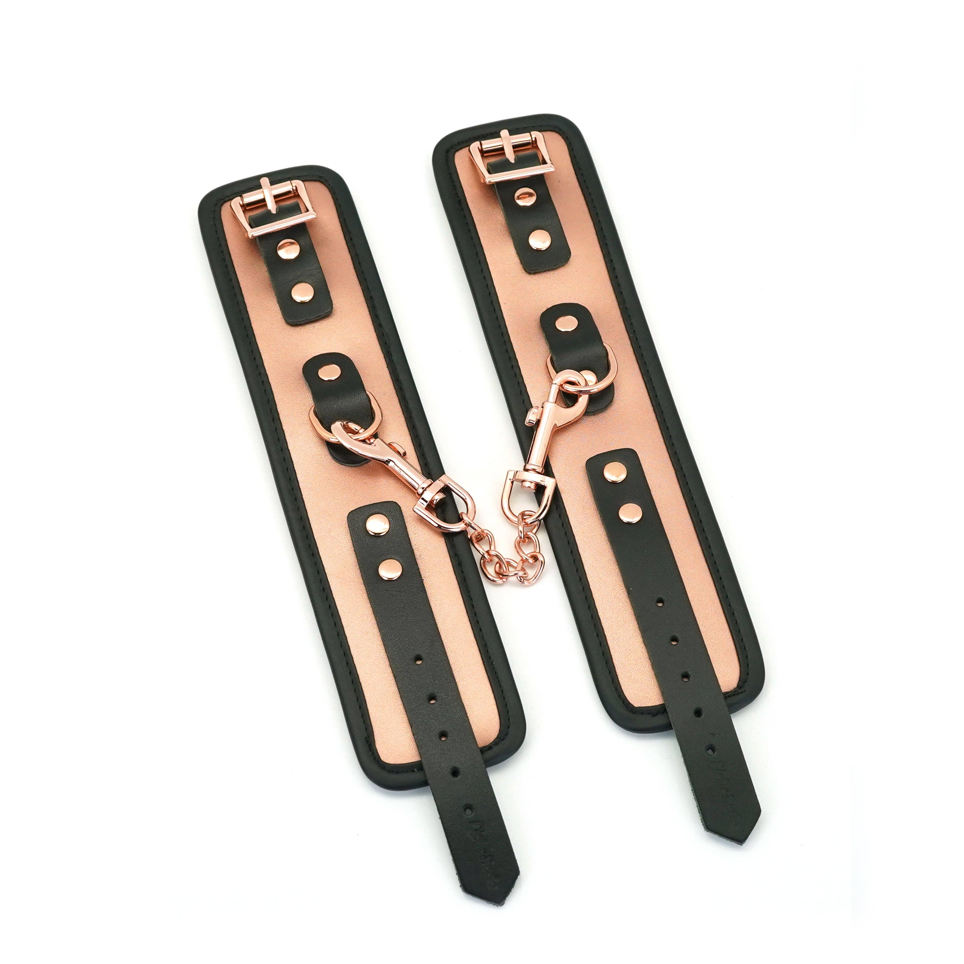 Rose Gold Leather Handcuffs - Image 2