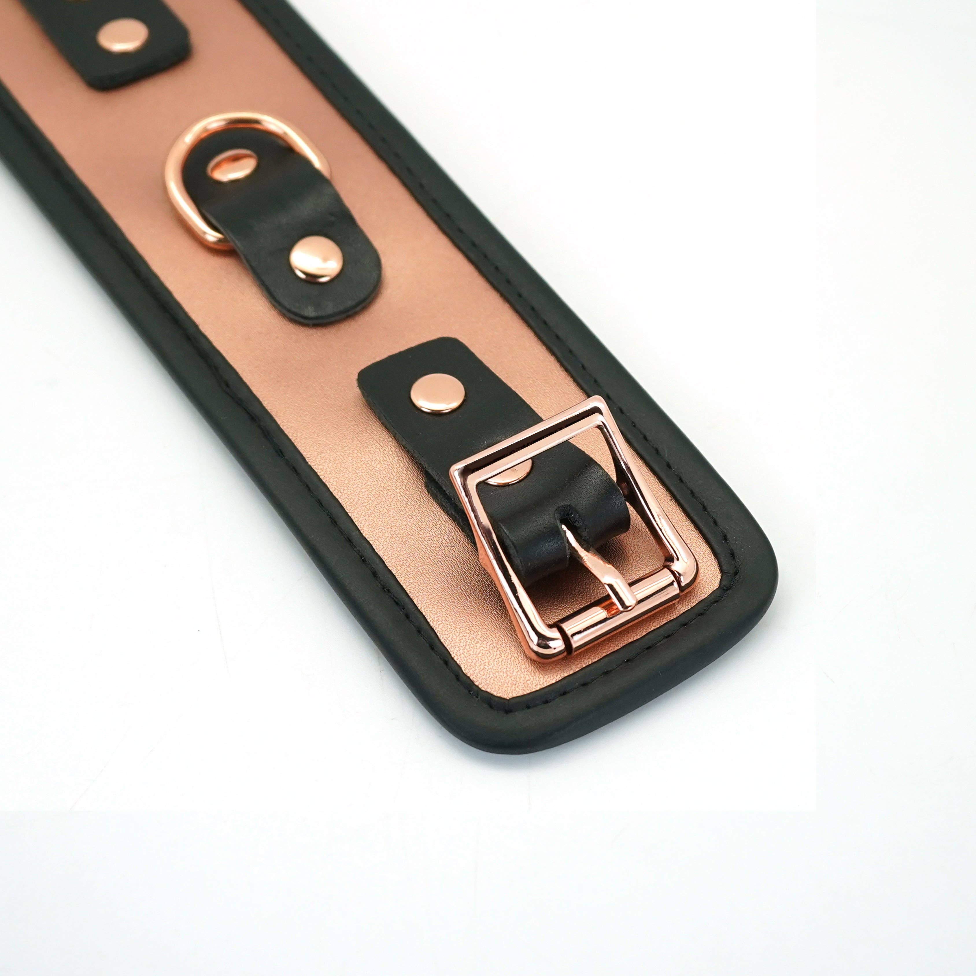 Rose Gold Leather Handcuffs - Image 4