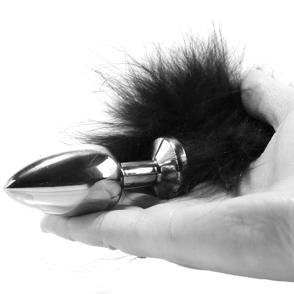 Stainless Steel Butt Plug with Fur Tail - Image 4