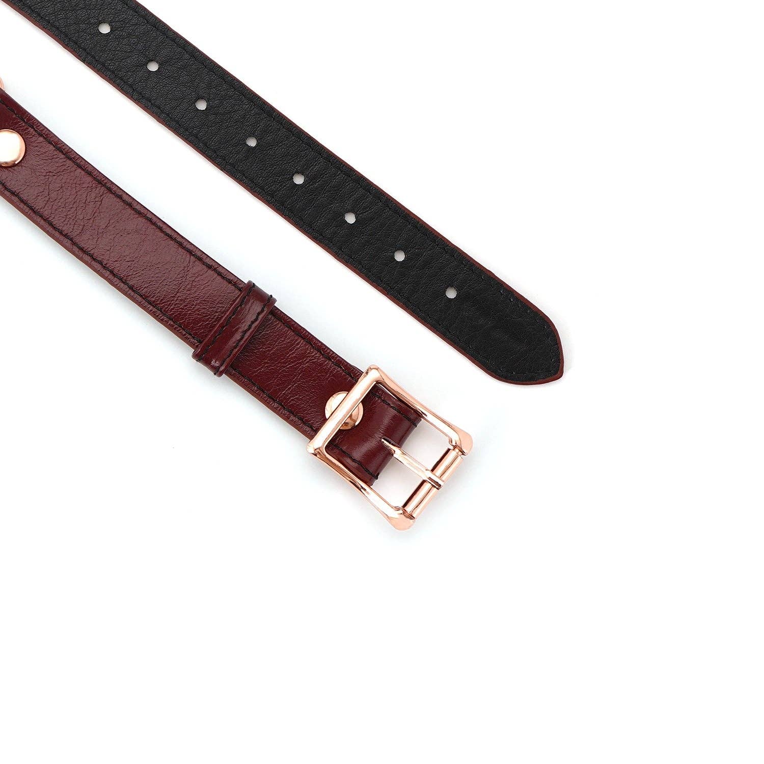 Wine Red - 1.7 Inch Silicone Ball Gag with Leather Buckle Straps - Image 5