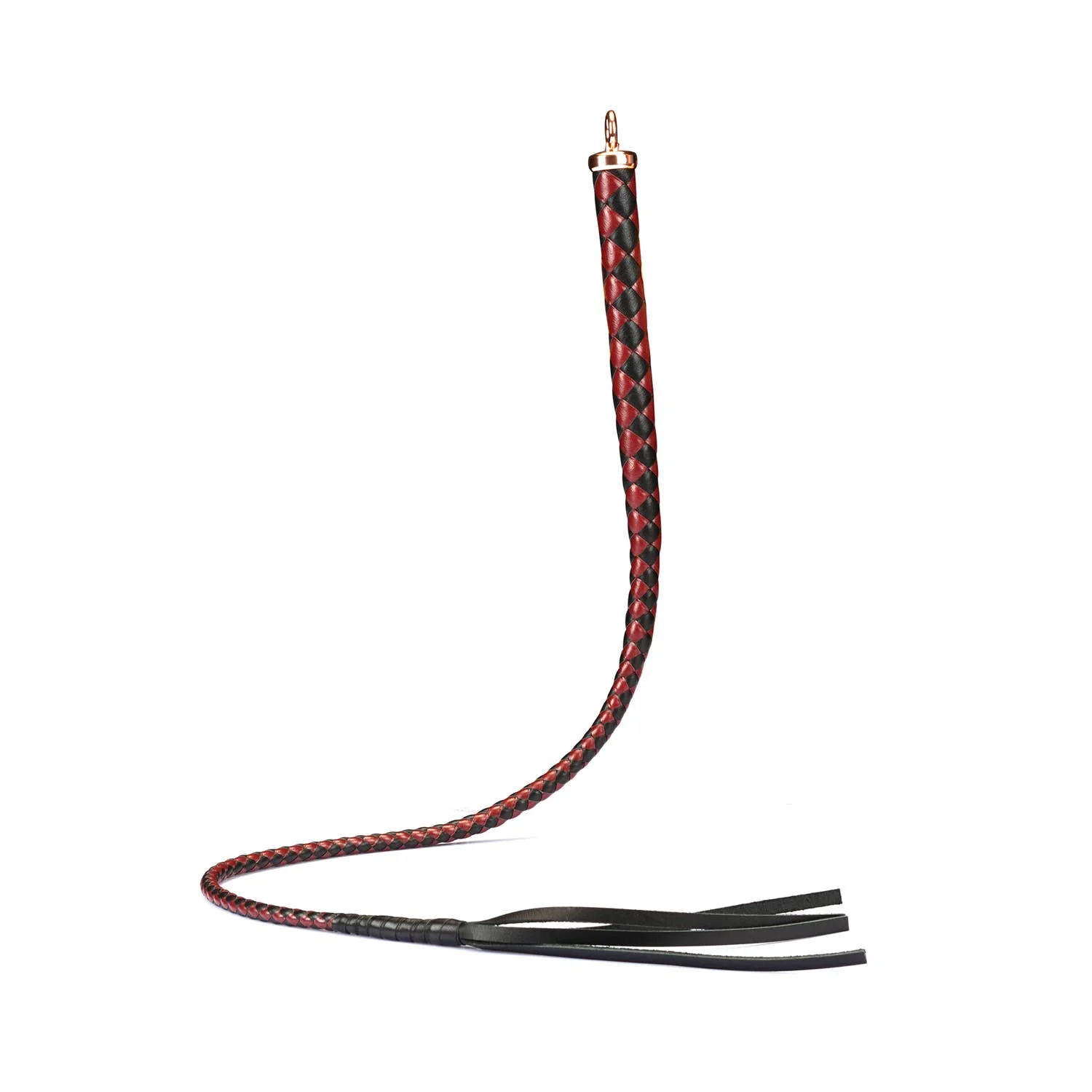Wine Red Leather Bull Whip 102cm Luxury Leather Whip