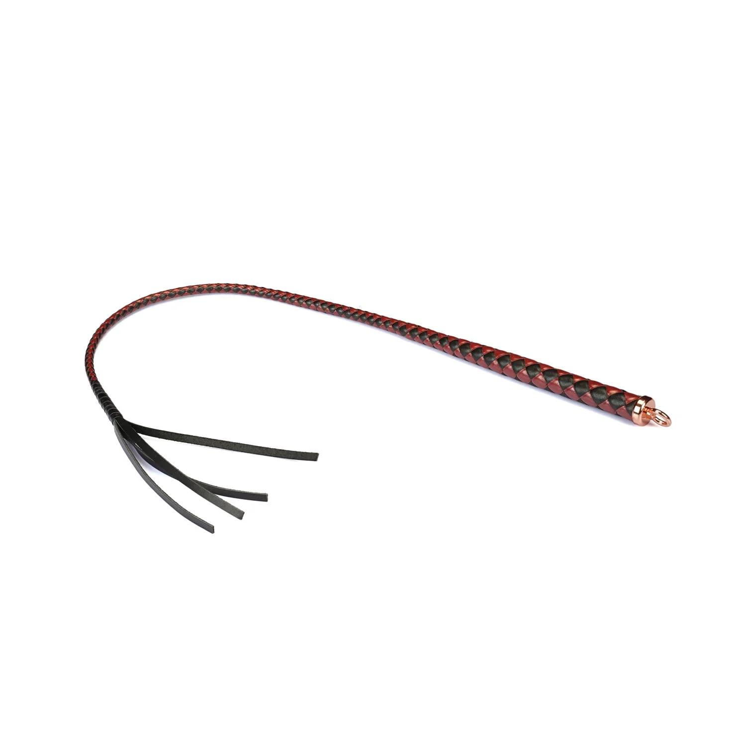 Wine Red Leather Bull Whip 102cm Luxury Leather Whip - Image 3